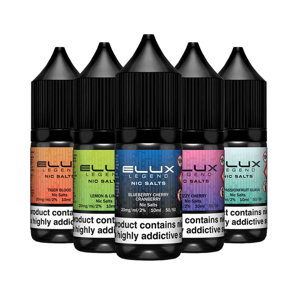 ELUX Legend Nic Salts 10ml (Made in China) 1.50 per Bottle Sunderland Vapes ELUX Legend Nic Salts 10ml (Made in China) 1.50 per Bottle Sunderland Vapes