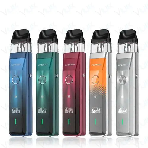 Vaporesso XROS Pro Pod Vape Kit – front view showing OLED screen, power button, and 1200mAh battery in a sleek metal body, Vaporesso XROS Pro device – angled view of premium pod vape kit with adjustable airflow slider and polished finish, Vaporesso XROS Pro Kit packaging – includes pod device, XROS pod cartridge, USB-C charging cable, and user manual, Vaporesso XROS Pro being held – compact and ergonomic pod system ideal for MTL and RDL vaping on the go, Vaporesso XROS Pro charging via USB-C – fast 2A char